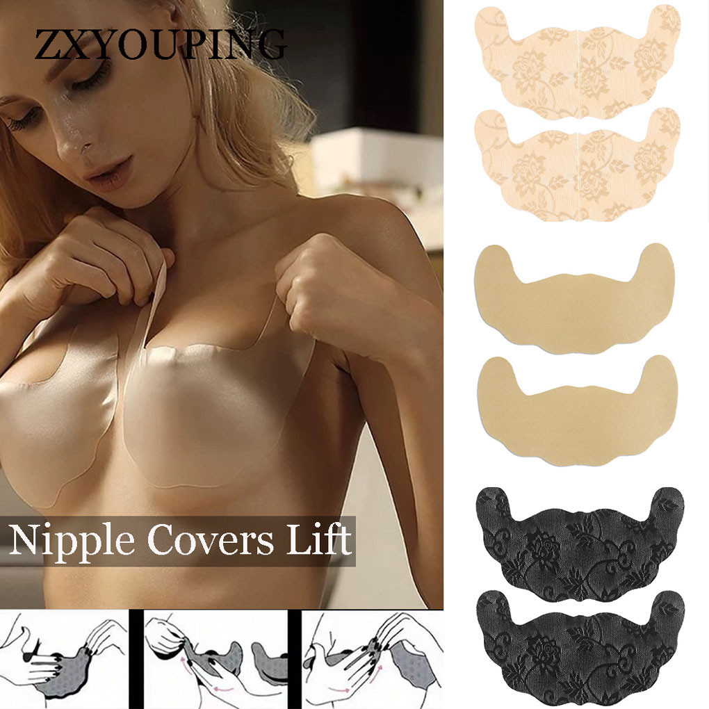 Silicone Bra Adhesive - 5 paires de cache-mamelon en dentelle,
