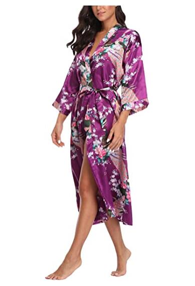 Robe Silk Women - Robe de nuit longue bleu Royal