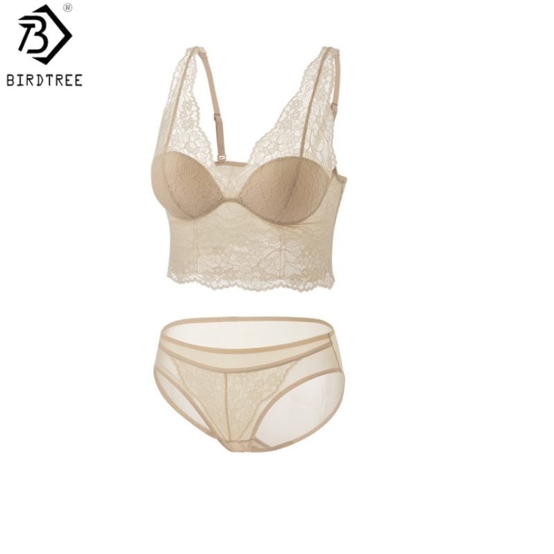 Bralette Wireless Soft - Birdtree, Ensemble soutien-gorge et culotte élégant