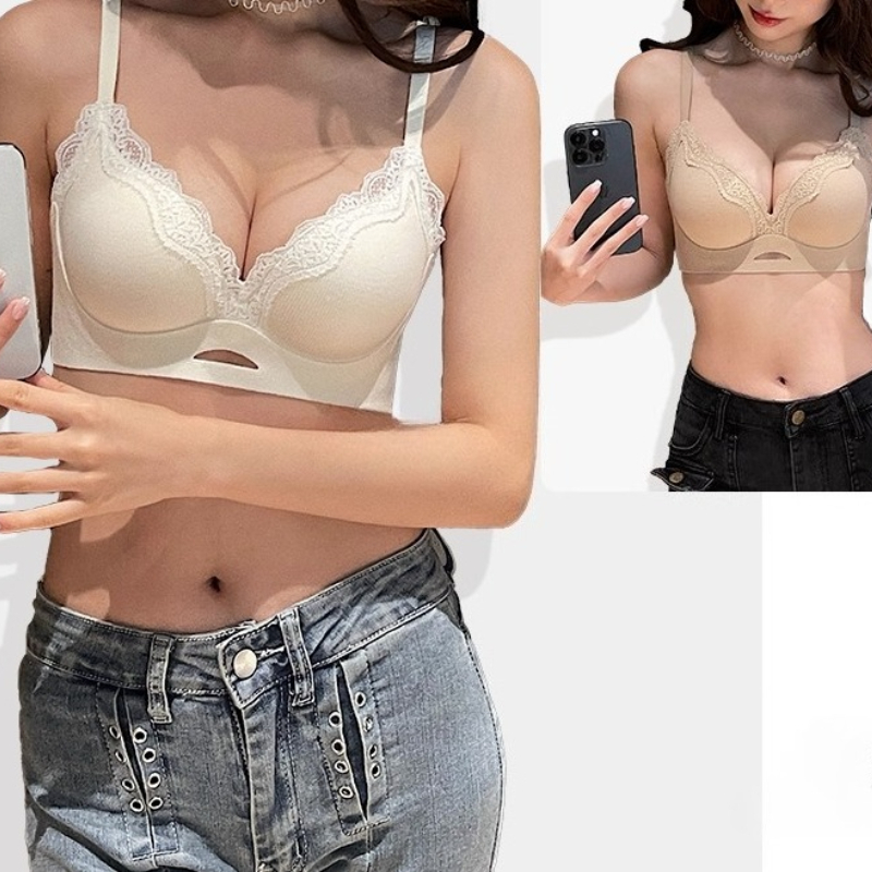 Bralette Wireless Soft - Bralette élégante en dentelle mate, bonnet