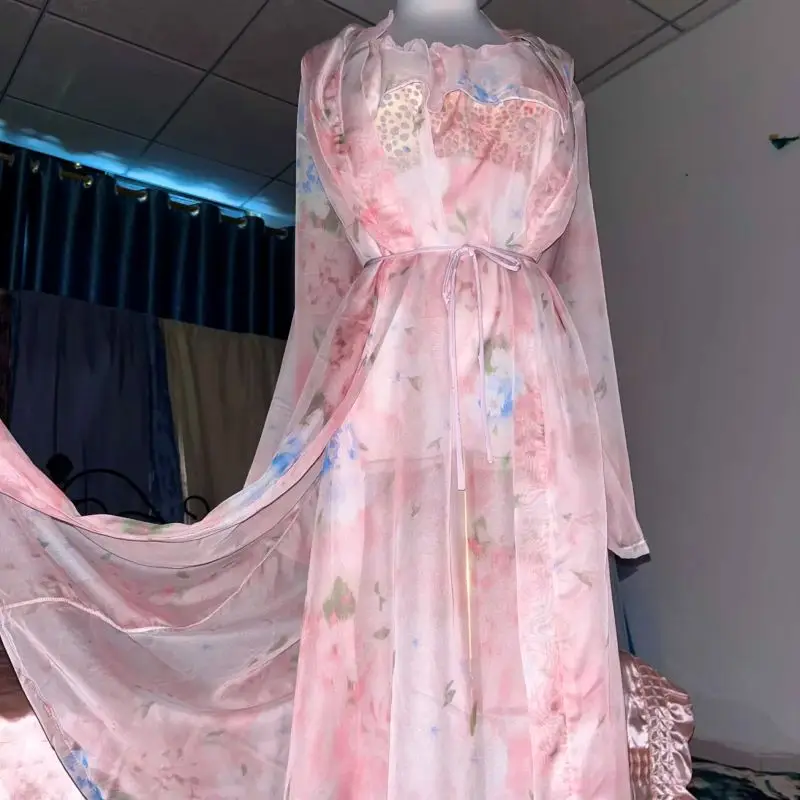Robe Silk Women - Ensemble de chemise de nuit transparente
