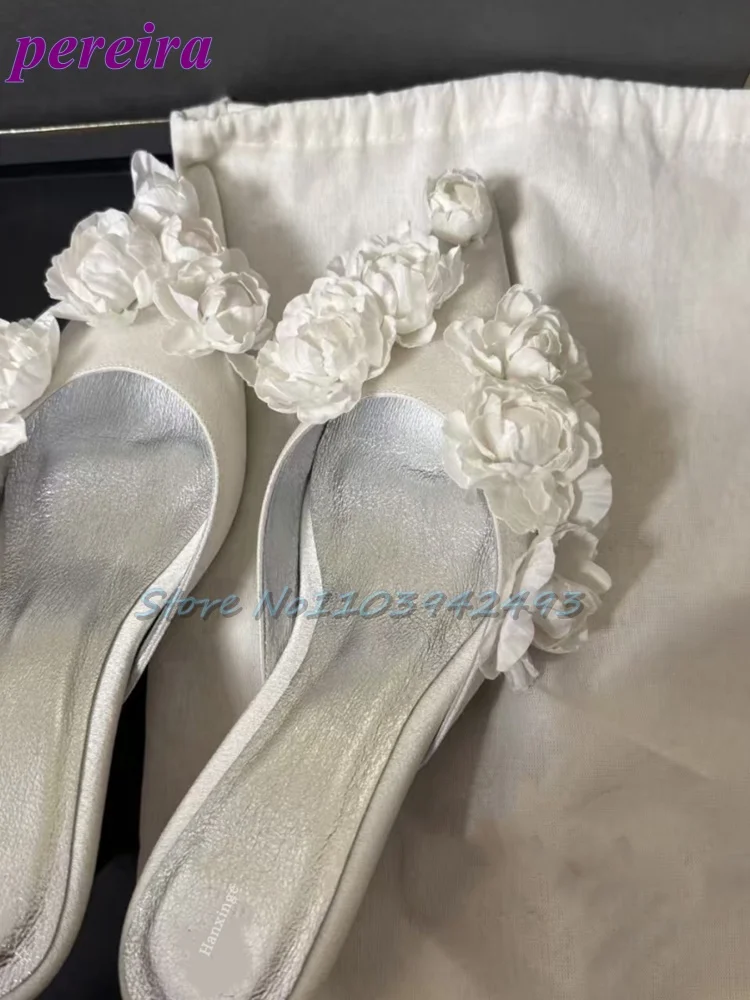 Slip Dress Satin - Sandales de mariage multi-fleurs en Satin,