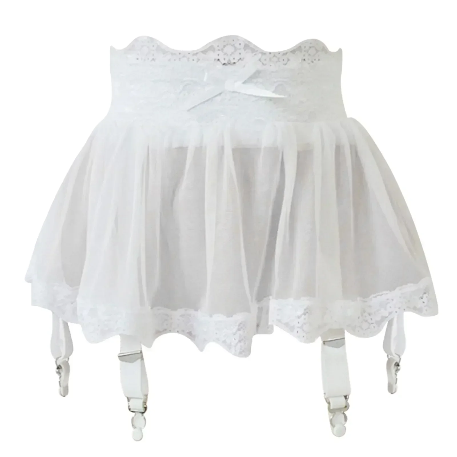 Garter Belt Set - Mini-jupe sexy taille haute en dentelle