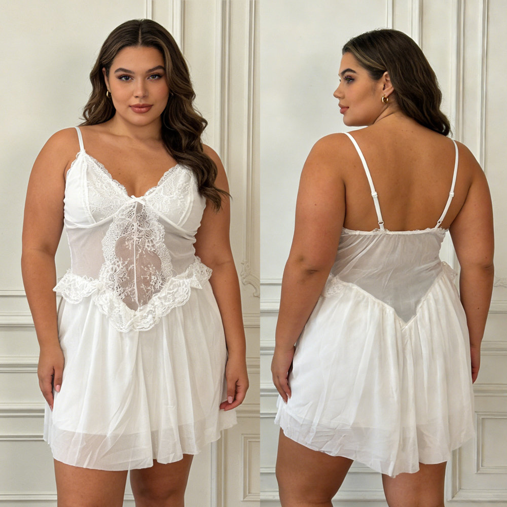 Chemise de nuit courte en dent - Babydoll Chemise Night avis et prix