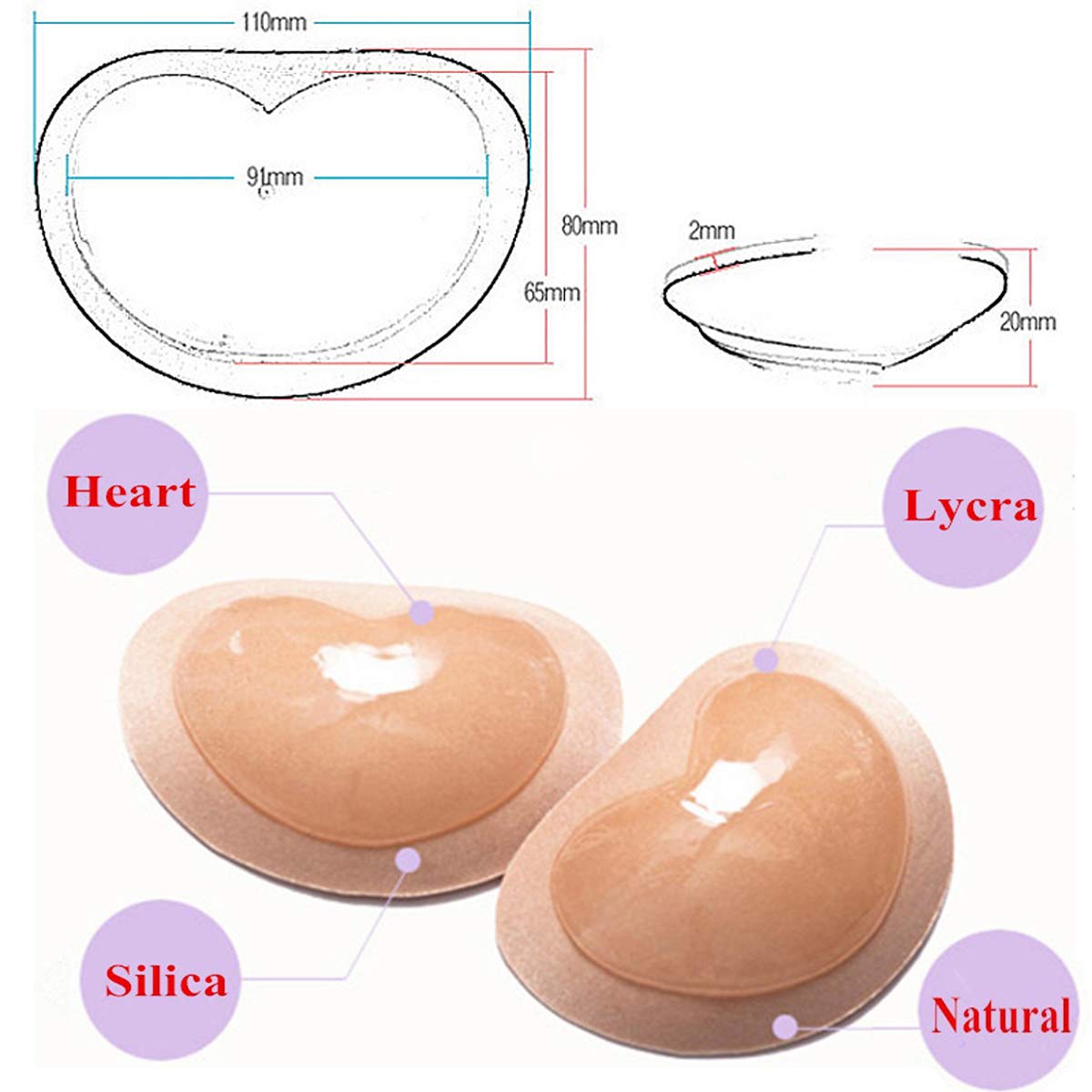 1 Paire de Soutiens-Gorge Adhé - Silicone Bra Adhesive avis et prix