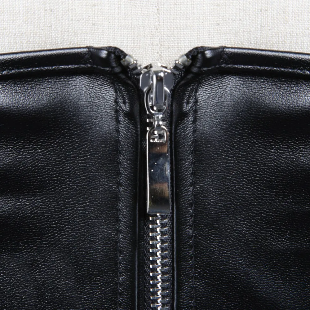 Corset noir court en Faux cuir - Corset Waist Cinch avis et prix