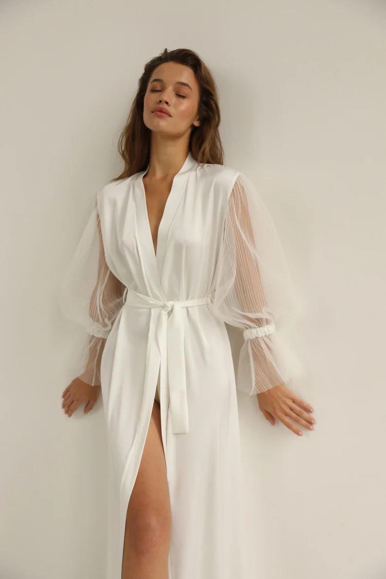 Robe de mariée en satin à manc - Robe Silk Women avis et prix