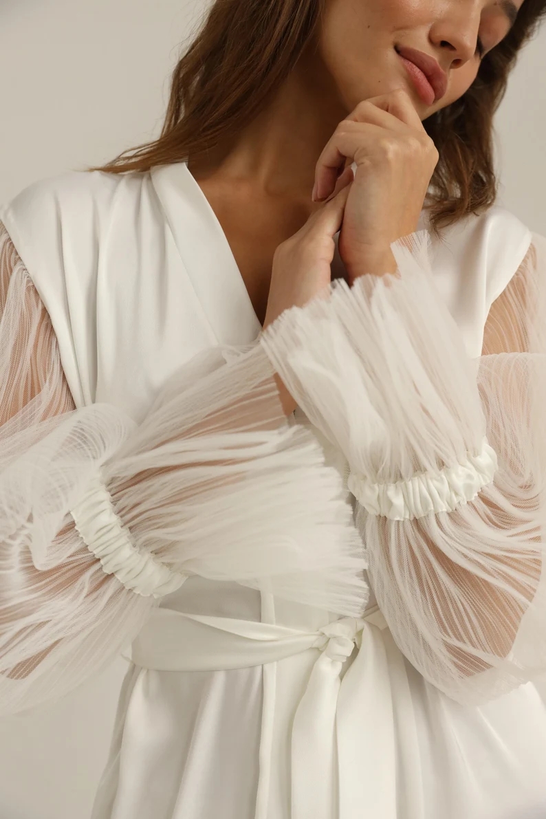 Robe de mariée en satin à manc - Robe Silk Women avis et prix