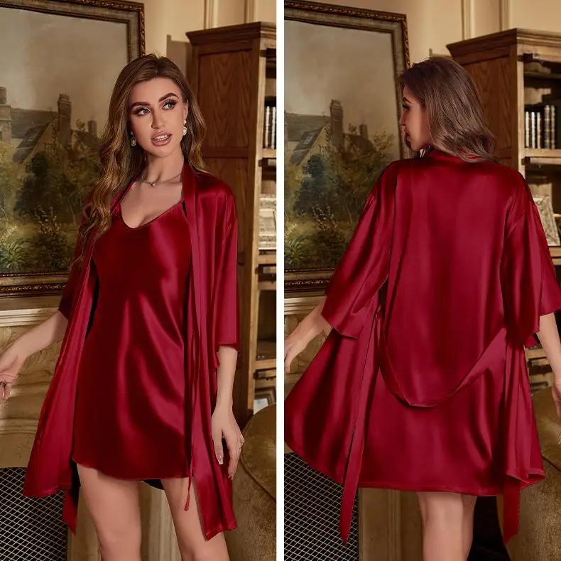 2PC Robe costume femmes rayonn - Robe Silk Women avis et prix
